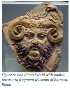 Figure 6: God Amun hybrid with Jupiter, terracotta fragment Museum of Barocco, Rome