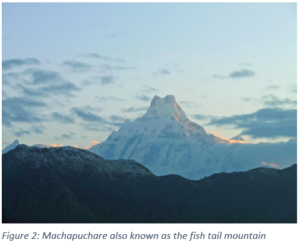 Figure 2: Machapuchare also known as the fish tail mountain