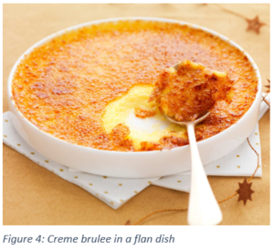 Figure 4: Creme brulee in a flan dish