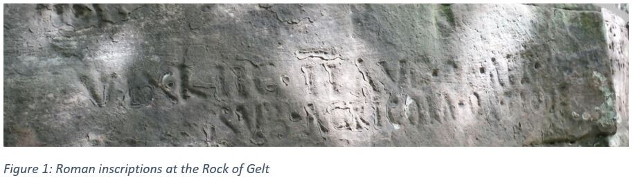 Figure 1: Roman inscriptions at the Rock of Gelt