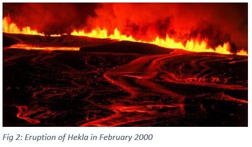 Fig 2: Eruption of Hekla in February 2000