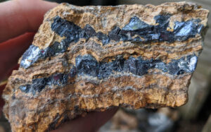 Figure 2Mystery Rock 19. Galena crystals in a vein of barytes, Shropshire